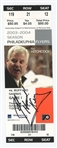 2003-04 Philadlephia Flyers Signed Ticket Ken Hitchcock