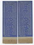 1940 Philadelphia Phillies Matchbook Schedules LOT OF 2