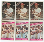 1966 Topps Lot of 92 LOW GRADE baseball cards including 9 HOFs