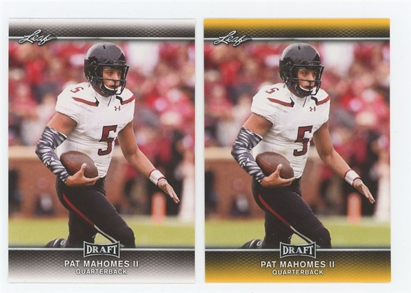 2017 Leaf Patrick Mahomes Rookie 2-card lot (one gold, one silver) NM-MT