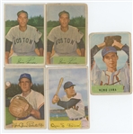 1954 Bowman 45-card lot (42 different) including HOF Larry Doby (LOW GRADE)