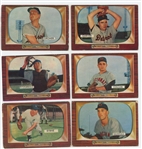1955 Bowman 46-card lot (43 different) including Tommy Byrne high number #300 (LOW GRADE)