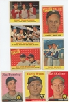 1958 Topps 13-card lot of Hall of Famers (Kaline, Wynn, Bunning, Fox, Frank Robinson, Banks, and more) (LOW GRADE)