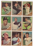 1962 Topps Green Tint Variation Lot of 9 cards w/ Wally Moon (LOW GRADE)