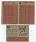 1962 Topps Hall of Fame Lot of 10 cards w/ Gaylord Perry and Billy Williams rookies, Mickey Mantle #318, Hank Aaron and Brooks Robinson All-Stars, and more (LOW GRADE)