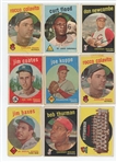 1959 Topps 93-card lot including some stars and 5 high numbers (LOW GRADE)