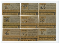 1960 Topps Baseball Starter Set 187/572 (32%) with HOF Wynn, Ford, Mazeroski, Fox, Wilhelm, Kaat Rookie, Alston, Stengel, Ashburn, Spahn, Drysdale, and 17 high numbers including Willie Mays...