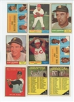 1961 Topps Starter Set 178/587 (30%) including HOF Robin Roberts (LOW GRADE)