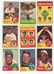 1963 Topps Starter Set 151/572 (26.4%) including HOF Hoyt Wilhelm, Jim Kaat, Gaylord Perry, and Juan Marichal, plus Lou Brock and 30 other Series 6 cards, and 17 Series 7 cards (LOW GRADE)