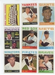 1964 Topps Starter Set 160/586 (27.3%) including HOF Hoyt Wilhelm, Ed Mathews, Joe Torre, Walt Alston, Nellie Fox, Jim Bunning, Robin Roberts, Ron Santo, and Orlando Cepeda, plus Jim Kaat and 22...
