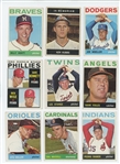 1964 Topps Starter Set 160/586 (27.3%) including HOF Hoyt Wilhelm, Ed Mathews, Joe Torre, Walt Alston, Nellie Fox, Jim Bunning, Robin Roberts, Ron Santo, and Orlando Cepeda, plus Jim Kaat and 22...