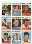 1964 Topps LOW GRADE lot of 82 cards including HOF Roberto Clemente, Ernie Banks, Carl Yastrzemski, Jim Bunning, and Tony Oliva plus two high numbers