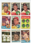 1965 Topps LOW GRADE lot of 72 cards including HOF Al Kaline and Ernie Banks, plus two high numbers