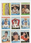 1965 Topps LOW GRADE lot of 72 cards including HOF Al Kaline and Ernie Banks, plus two high numbers