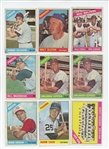 1966 Topps Lot of 306 LOW GRADE Baseball Cards including 23 HOFs, 26 unmarked checklists, 5 leaders cards, and one high number (#595)