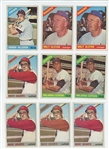 1966 Topps Lot of 306 LOW GRADE Baseball Cards including 23 HOFs, 26 unmarked checklists, 5 leaders cards, and one high number (#595)