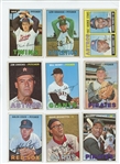 1967 Topps Lot of 151 LOW GRADE Baseball Cards including HOFs Hank Aaron, Bob Gibson (twice), and others, 16 leaders cards, and one high number (#586)