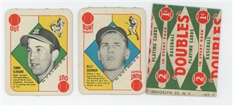 1951 Topps Open Baseball Card Pack with two cards: Billy Goodman #46 and Tommy Glaviano #47
