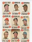 1968 Topps Game Cards Lot of 10 Different incl. Pete Rose, Roberto Clemente, Al Kaline (LOW GRADE)