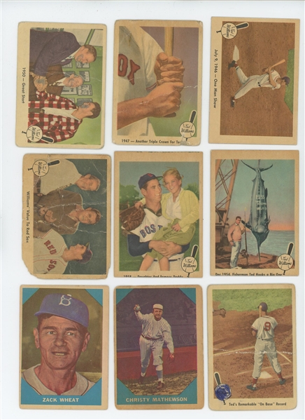 Vintage Fleer Lot of 79 Baseball Cards: 1959 Ted Williams , 1960, 1961, 1963 (LOW GRADE)