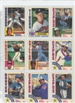 1984-1988 Topps Tiffany Lot of 116 Different Baseball Cards (Hall of Famers and Stars) NM-MT