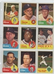 Lot of 179 1963 Topps Baseball w/ HOF Mantle, Berra, Brooks Robinson, Warren Spahn
