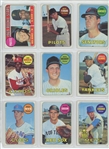 Lot of 377 1969 Topps Baseball w/ HOF incl. 12 Leader Cards, Joe Morgan, Lou Brock, Mantle Checklist 
