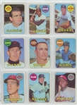 Lot of 377 1969 Topps Baseball w/ HOF incl. 12 Leader Cards, Joe Morgan, Lou Brock, Mantle Checklist 