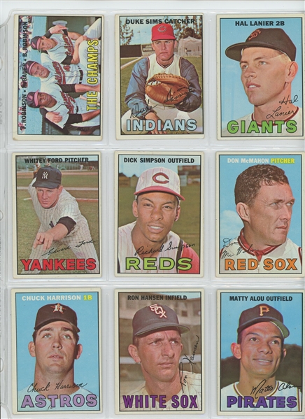 Lot of 96 1967 Topps Baseball w/ HOF incl. #1 The Champs, Whitey Ford and Al Kaline